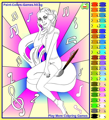 kolorowanka - muzyczna dziewczyna